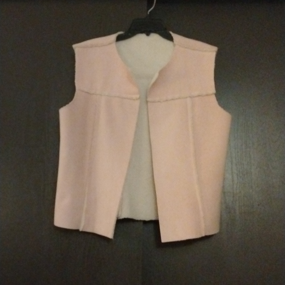 Baby Pink Faux Sherpa Vest.